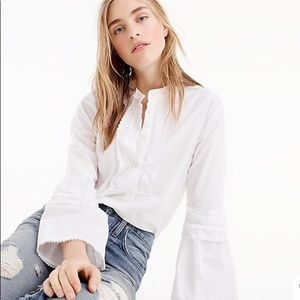 NWT J Crew embroidered Bell sleeve top